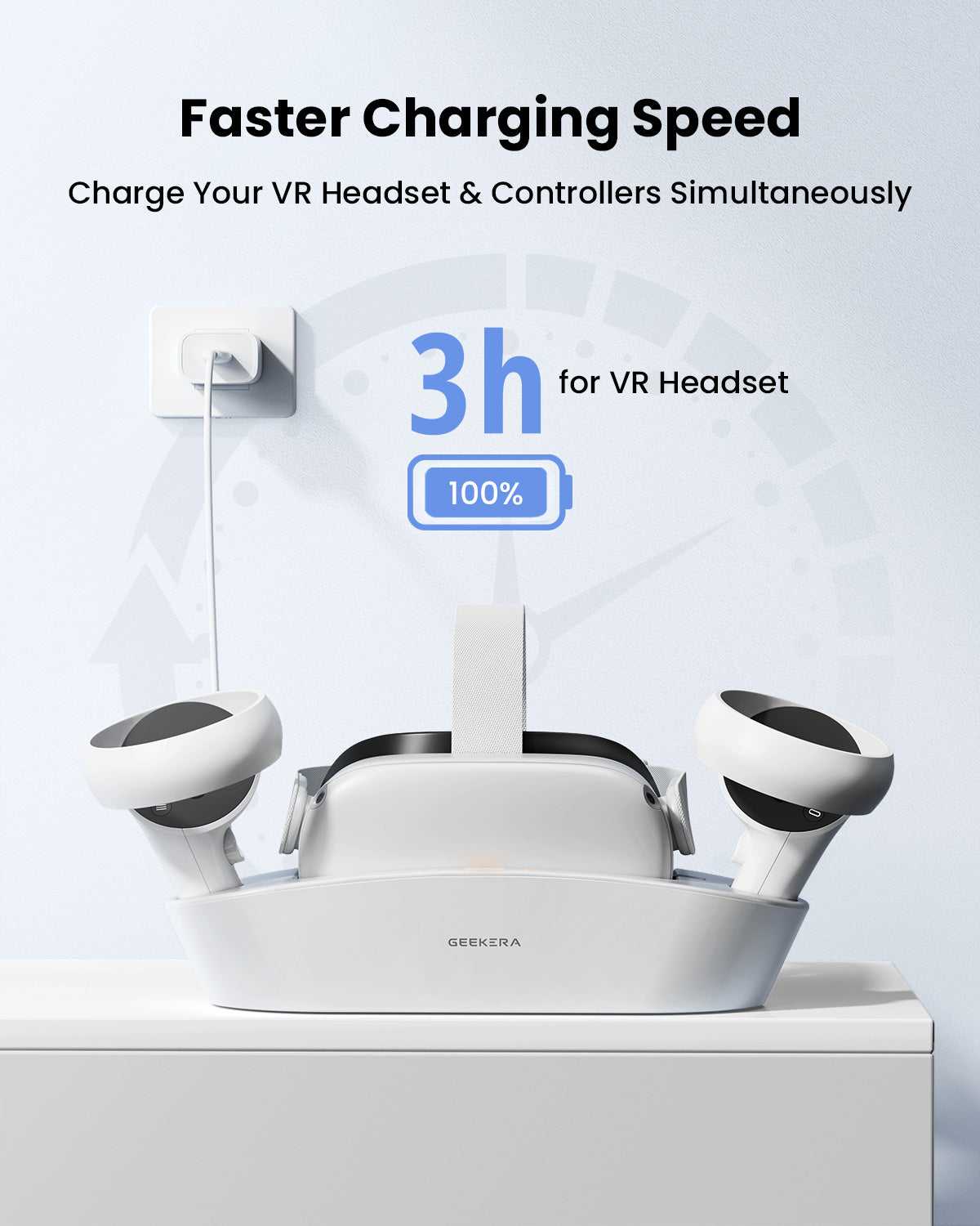GEEKERA Charging Dock for Oculus Quest 2, Magnetic Charging Station for Meta Quest 2