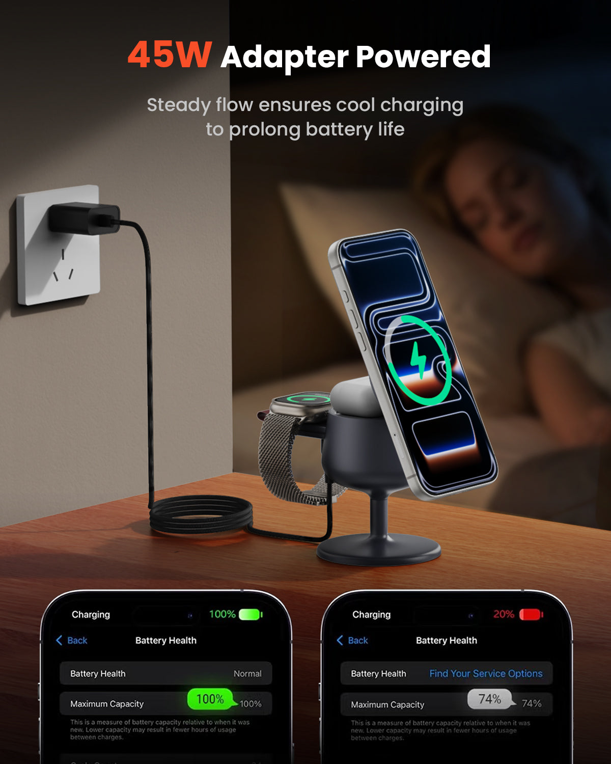 GEEKERA 25W Qi2.2 Magnetic Wireless Charger for Apple Devices