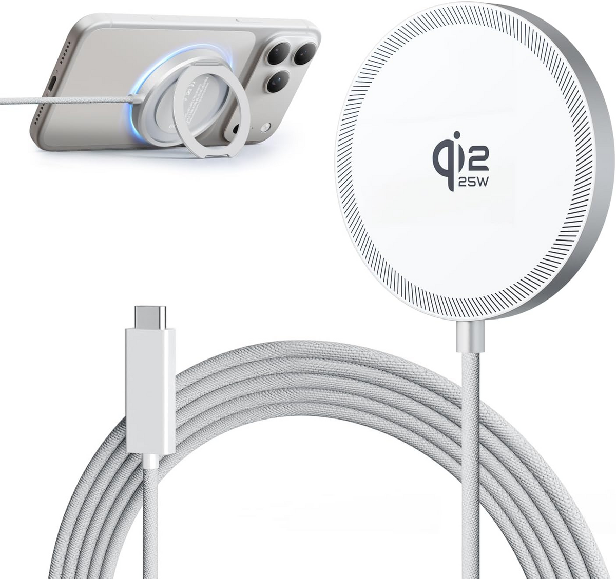 GEEKERA Qi2.2 25W Magnetisches Schnellladegerät mit klappbarem Ständer