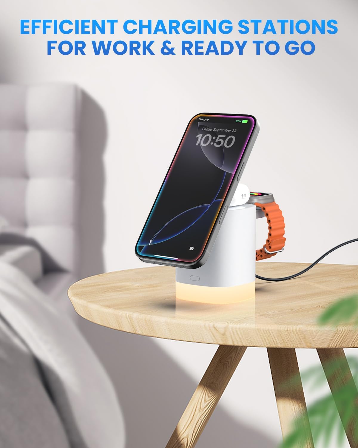 Foldable 3-in-1 MagSafe Wireless Charging Station for Apple Devices