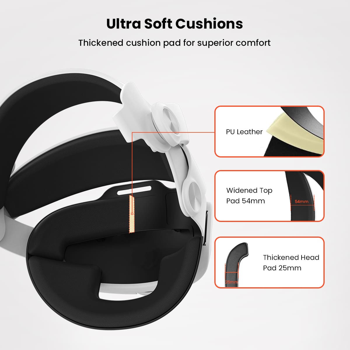 GEEKERA Apple Vision Pro Head Strap, adjustable, soft, lightweight, pressure-free