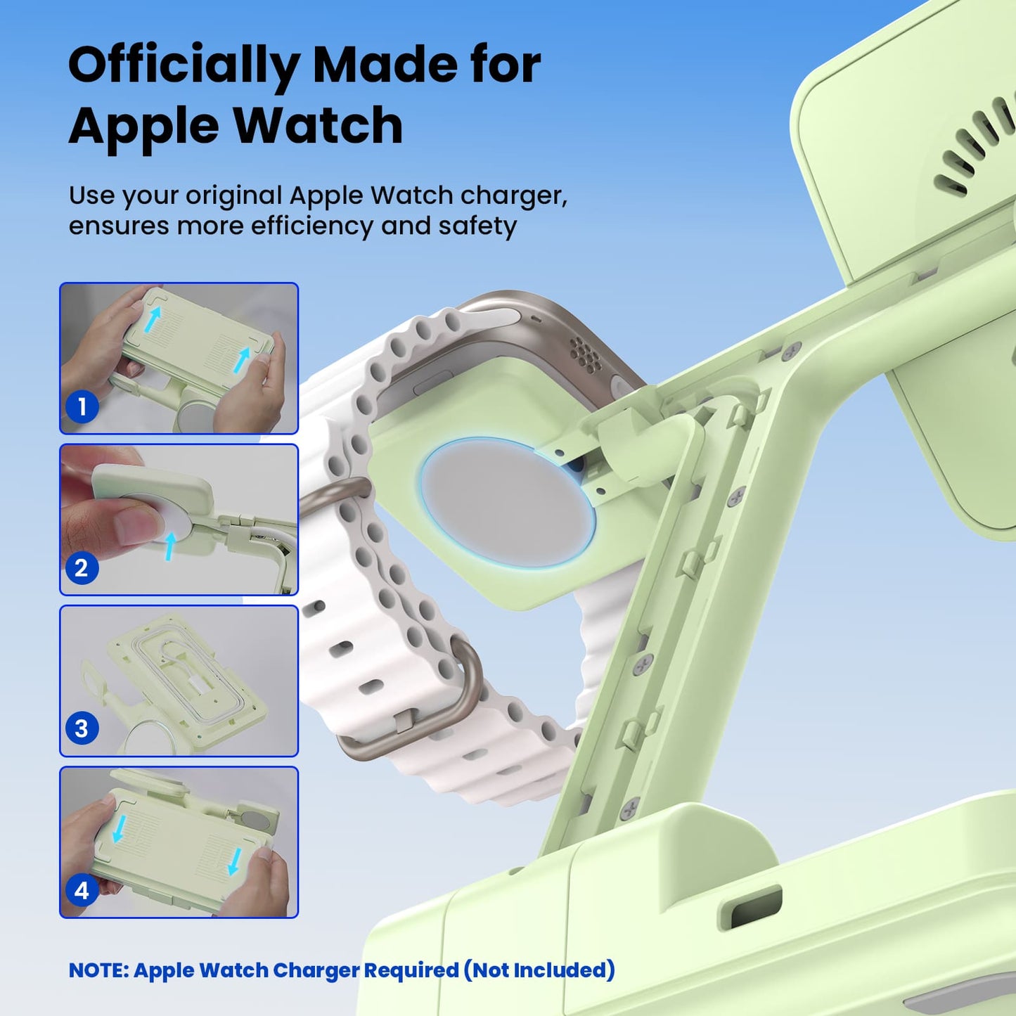 GEEKERA MagSafe Charger, Foldable for iPhone 16-12 Pro Max, Watch, AirPods 3-2/Pro