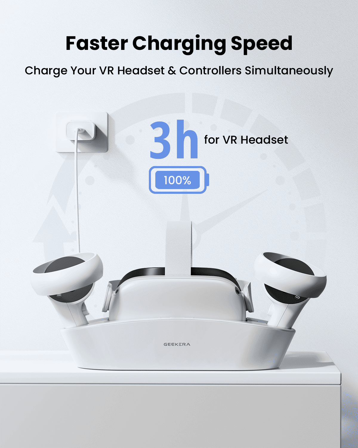 GEEKERA Charging Dock for Oculus Quest 2, Magnetic,2 Rechargeable Batteries