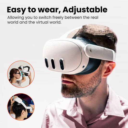 GEEKERA Quest 3 Head Strap, adjustable, lightweight, pressure - free, with free face pad