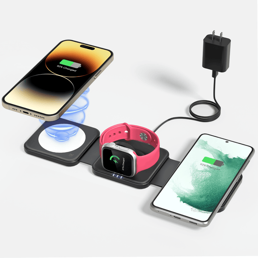 GEEKERA 3-in-1 Magnetic Charger, for iPhone, Apple Watch, AirPods