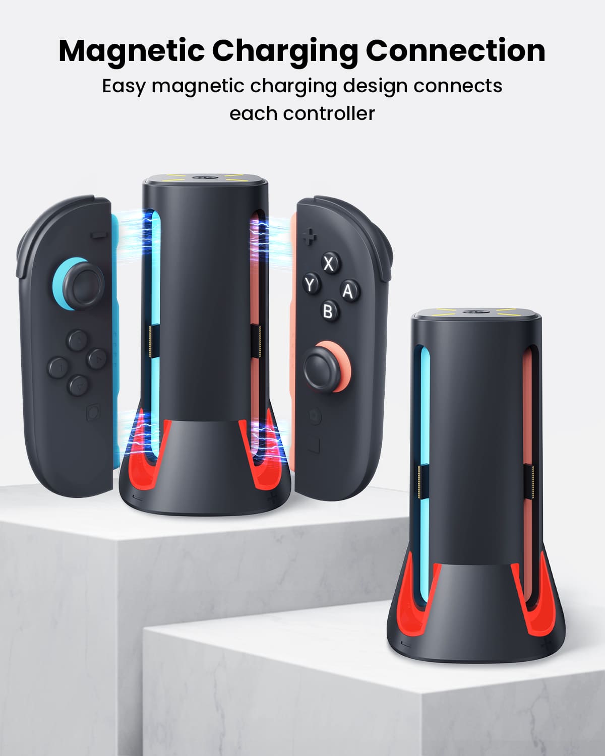 GEEKERA Switch 2 Charging Dock - 4-in-1 JoyCon Charger with RGB Lights
