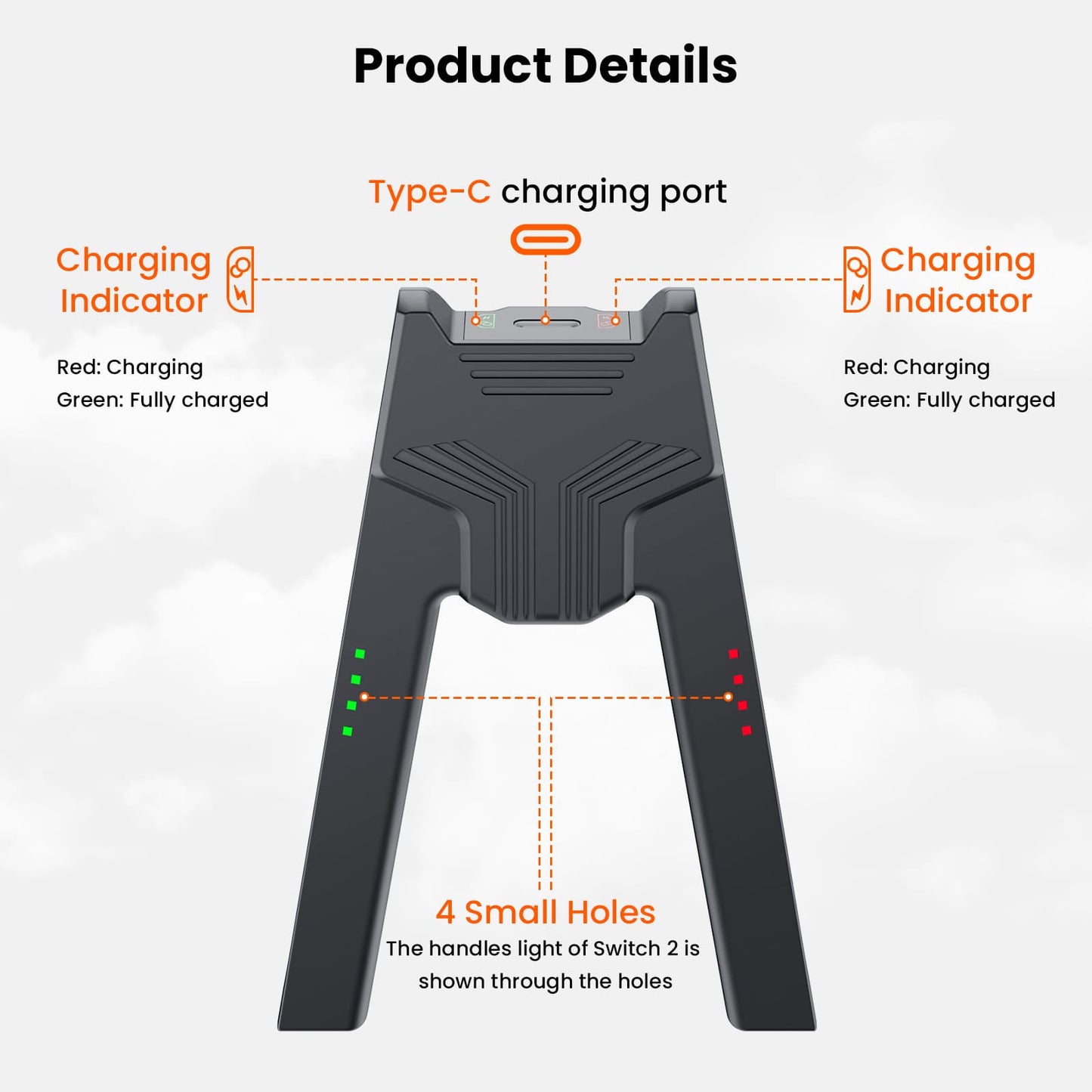 GEEKERA Switch 2 Charging Grip - 2-in-1 Controller with USB-C