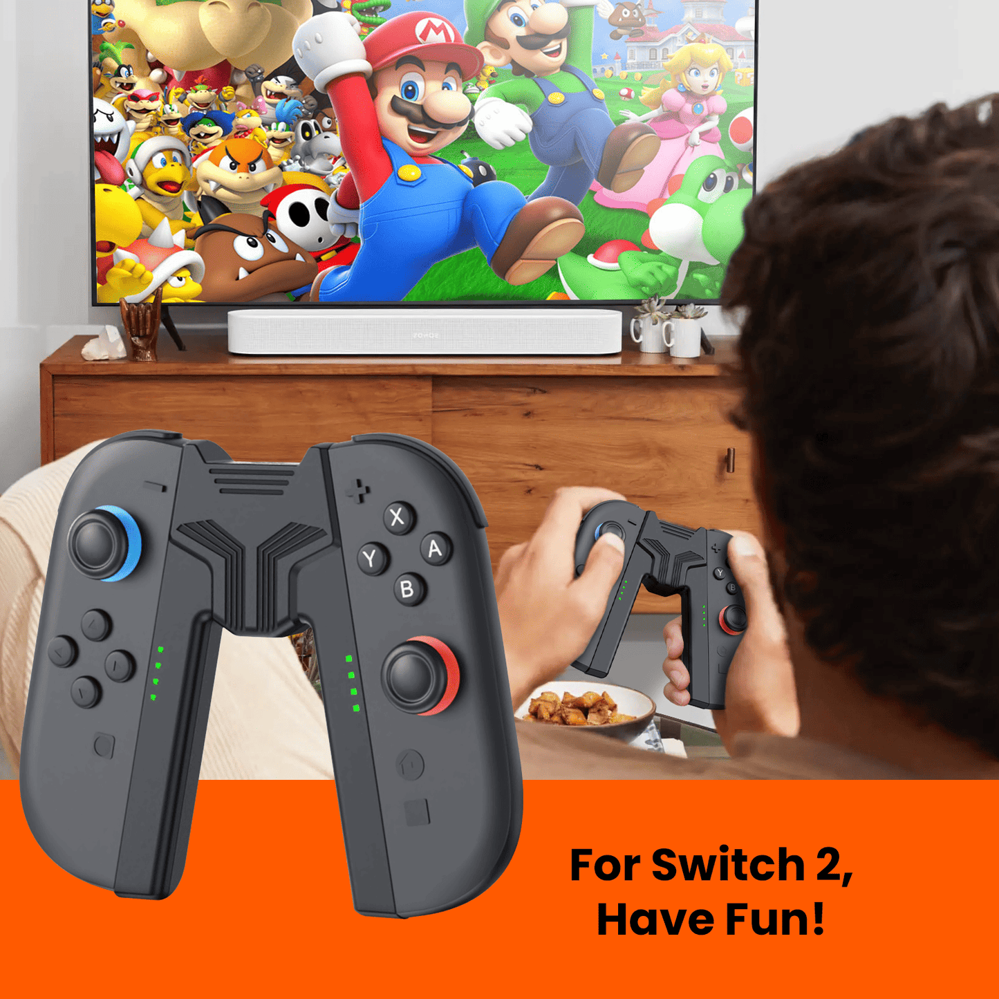 GEEKERA Switch 2 Charging Grip - 2-in-1 Controller with USB-C