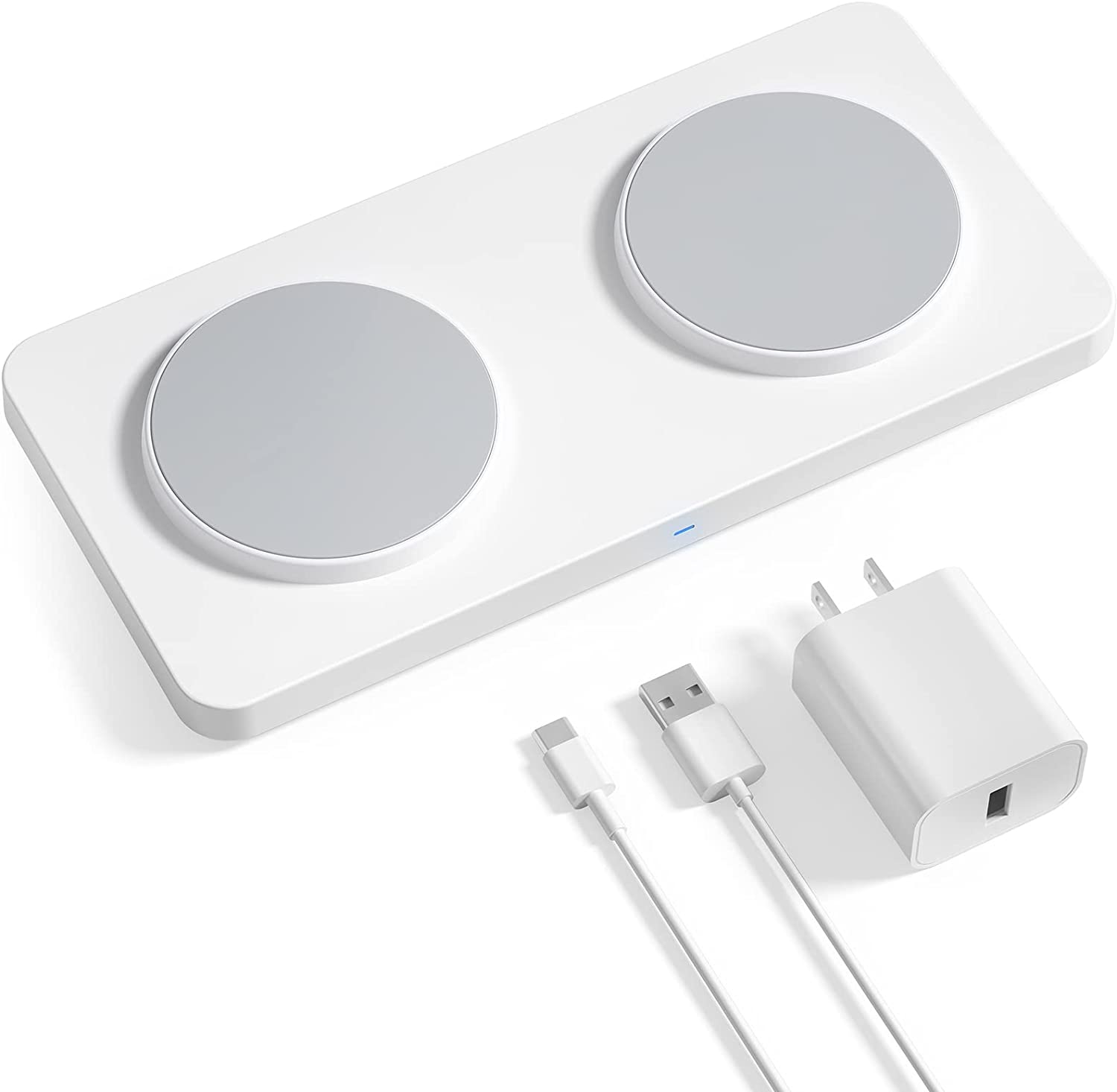 GEEKERA Magnetic Wireless Charging Pad, 2 in 1 Dual MagSafe Charging Station for Apple