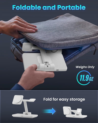 Foldable Magnetic 3-in-1 Wireless Charging Station for iPhone