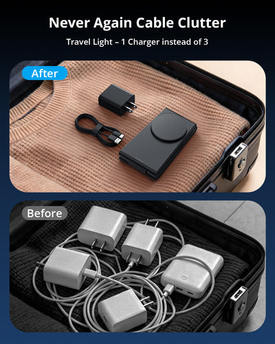 GEEKERA 3-in-1 Magsafe Charger, Foldable, for iPhone, Apple Watch, AirPods