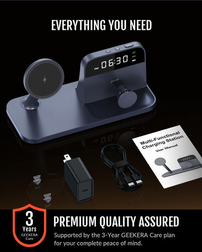 GEEKERA 3-in-1 Charging Stand for Ray-Ban Meta Glasses, Case & Phone