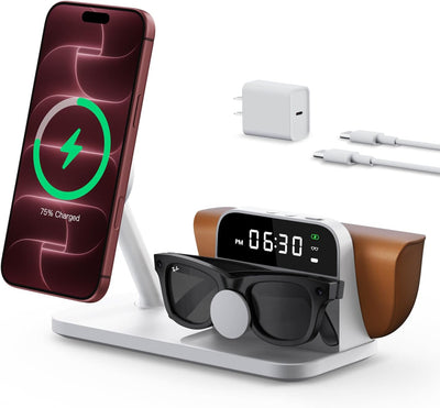 GEEKERA 3-in-1 Charging Stand for Ray-Ban Meta Glasses, Case & Phone