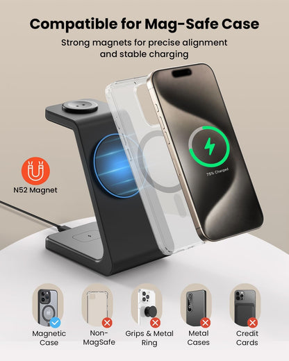 GEEKERA Magsafe Wireless Ladestation für iPhone: 3 in 1