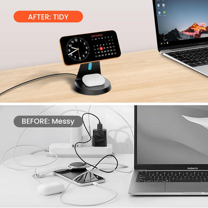 GEEKERA 15W schnelle magnetische Ladestation für iPhone mit automatischer Schlaflichtfunktion