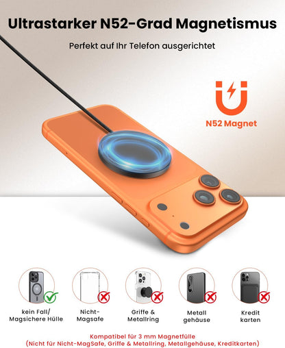 GEEKERA Qi2 25W magnetisches Ladegerät: Ultradünn flach für Apple