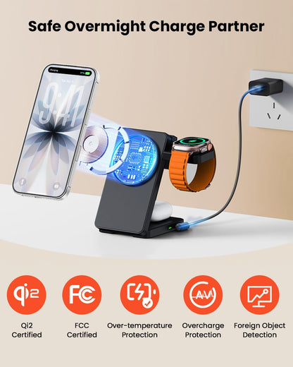 GEEKERA Qi2 15W Kabellose Schnellladestation für iPhone