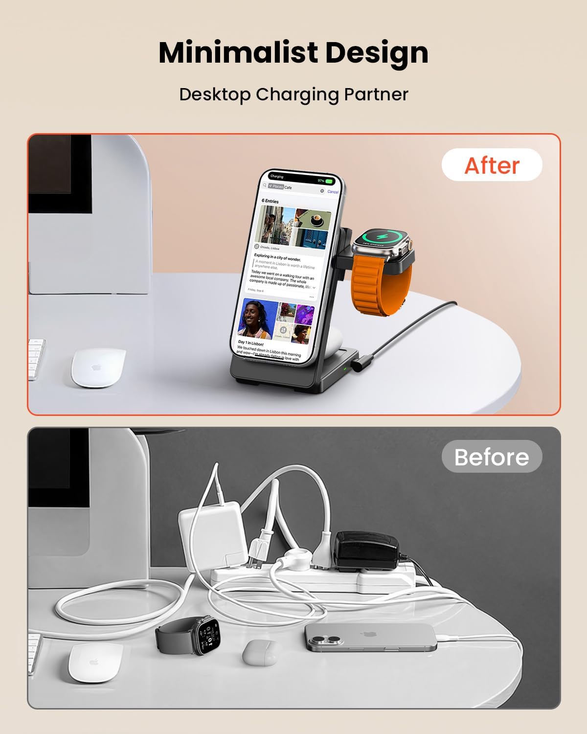 GEEKERA Qi2 15W Kabellose Schnellladestation für iPhone