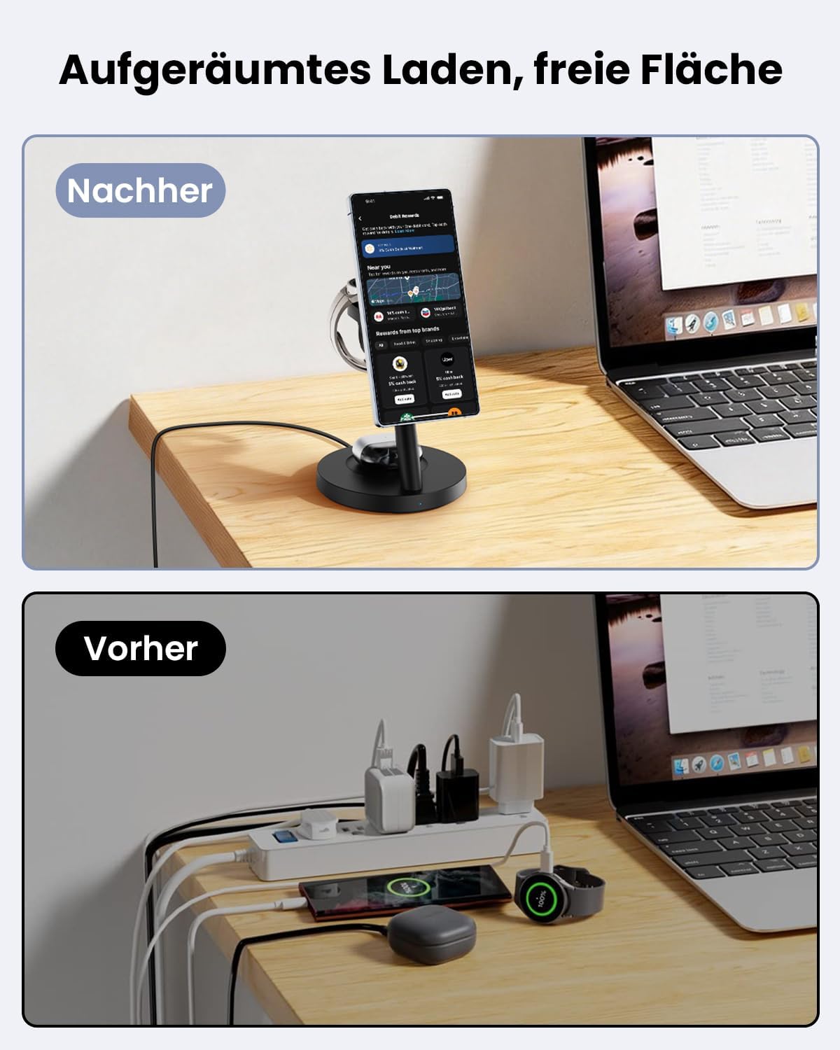 GEEKERA Magnetische induktive Ladestation für Samsung