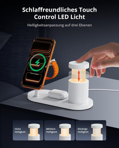 GEEKERA Qi2 25W 4-in-1 LED-Ladestation für iPhone