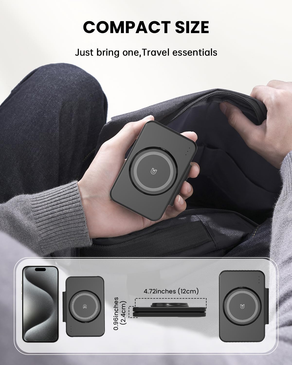 GEEKERA Magenetic 3-in-1 Wireless Charging Station Foldable for iPhone
