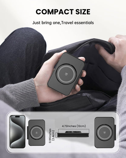 GEEKERA Magenetic 3-in-1 Wireless Charging Station Foldable for iPhone