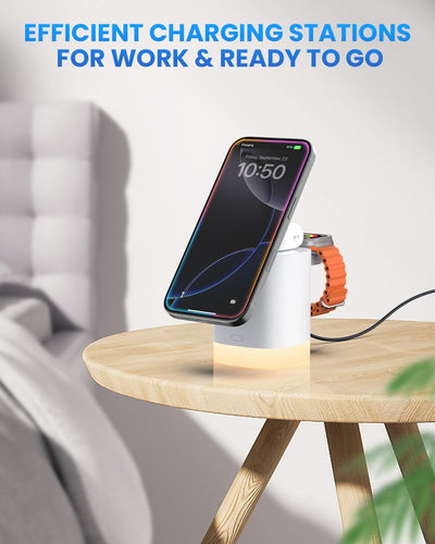 Foldable 3-in-1 MagSafe Wireless Charging Station for Apple Devices