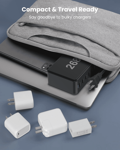 GEEKERA 268W 8-Port Charger, 5C+3A, for iPhone 15-12, iPad, MacBook, Galaxy, Pixel, Switch