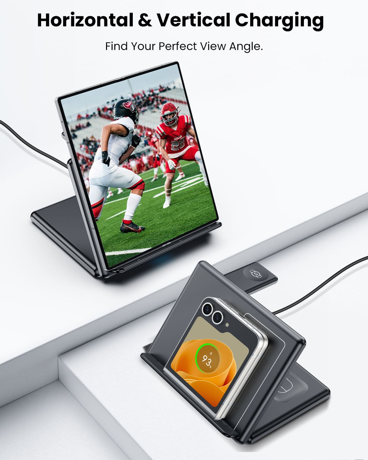 GEEKERA 3-in-1 Samsung Charger, Foldable for Z Flip/Fold 6-3, S24-S20, Watch 6-3, Buds 2 Pro/Live