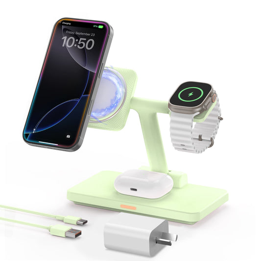 GEEKERA MagSafe Charger, Foldable for iPhone 16-12 Pro Max, Watch, AirPods 3-2/Pro