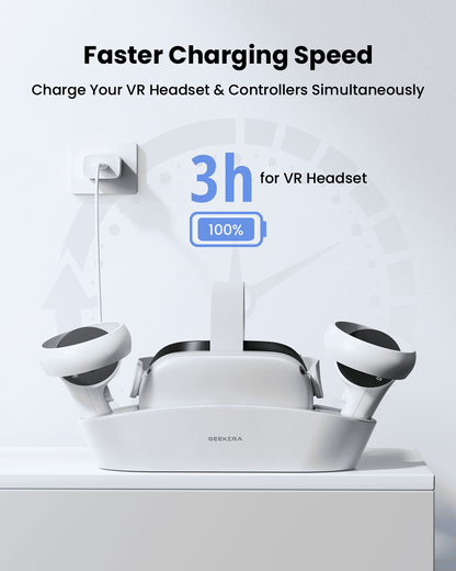 GEEKERA Charging Dock for Oculus Quest 2, Magnetic,2 Rechargeable Batteries