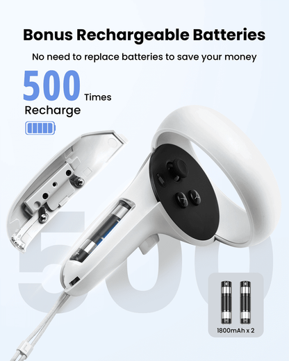 GEEKERA Charging Dock for Oculus Quest 2, Magnetic,2 Rechargeable Batteries