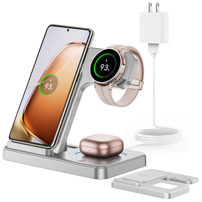 GEEKERA 3-in-1 Samsung charger, fold. for S24-S20, Z Flip/Fold 5-3, Watch 6-3, Buds 2 Pro