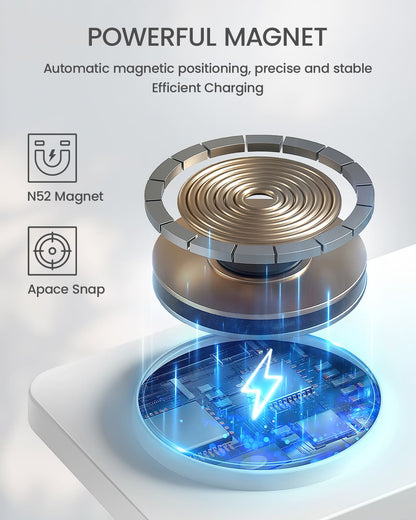 GEEKERA 3-in-1 Magnetic Wireless Charger, for iPhone, Apple Watch, AirPods