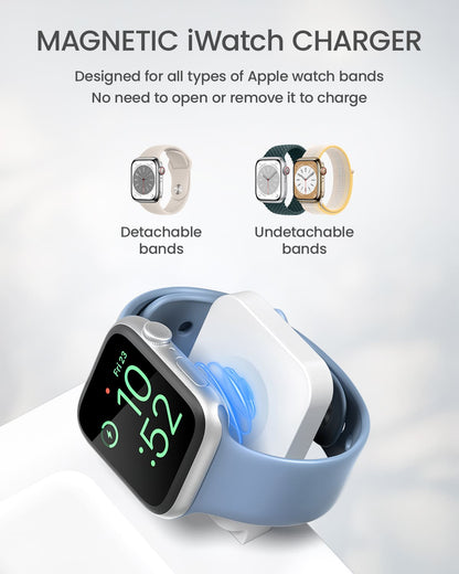 GEEKERA 3-in-1 Magnetic Wireless Charger, for iPhone, Apple Watch, AirPods