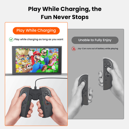 GEEKERA Switch 2 Charging Grip - 2-in-1 Controller with USB-C