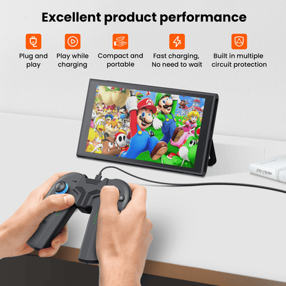 GEEKERA Switch 2 Charging Grip - 2-in-1 Controller with USB-C